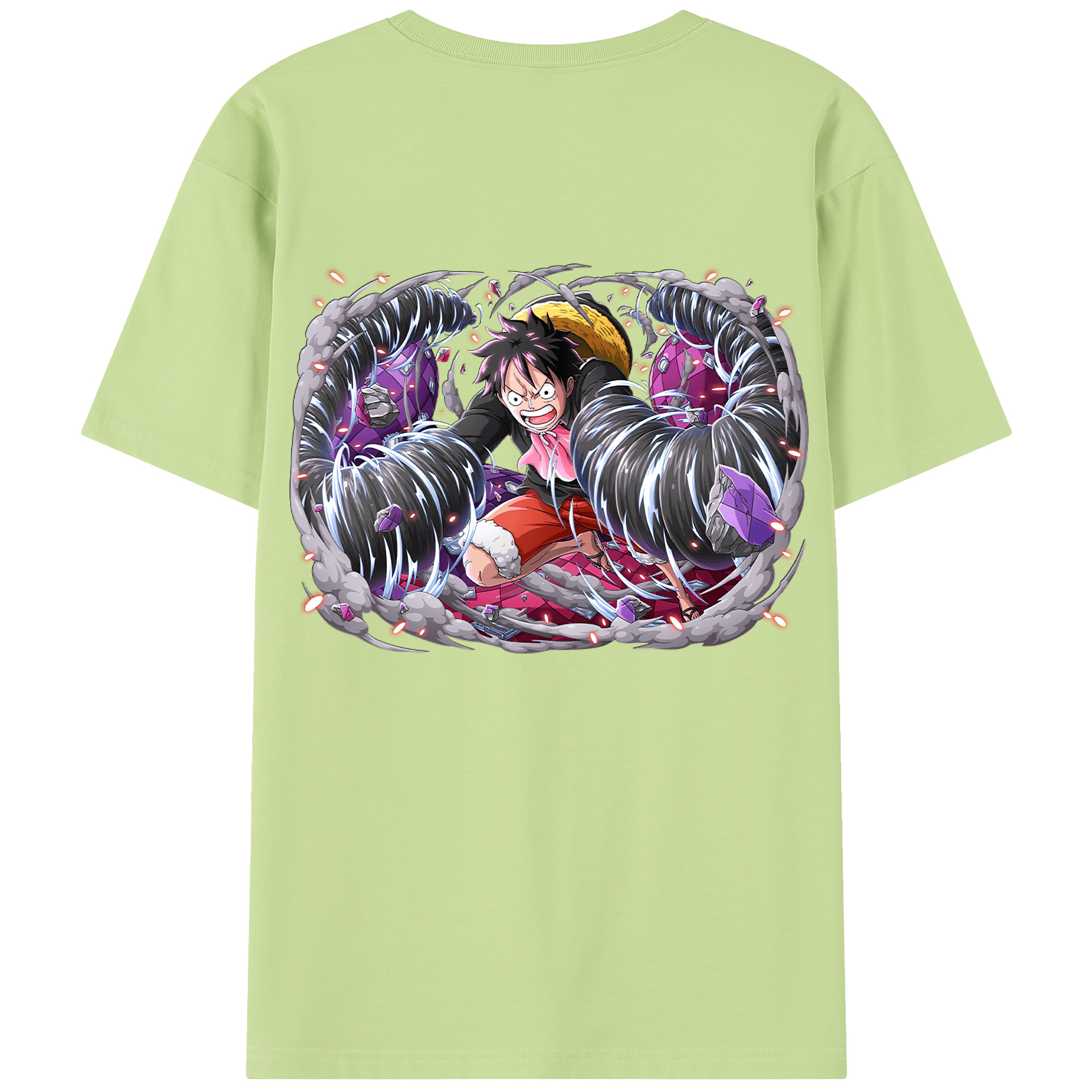 ワンピース モンキー・D・ルフィ ONE PIECE Monkey D. Luffy 綿100％半袖Tシャツ（背面プリント）